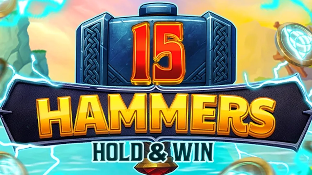 Interface do jogo 15 Hammers: Hold & Win em um dispositivo móvel